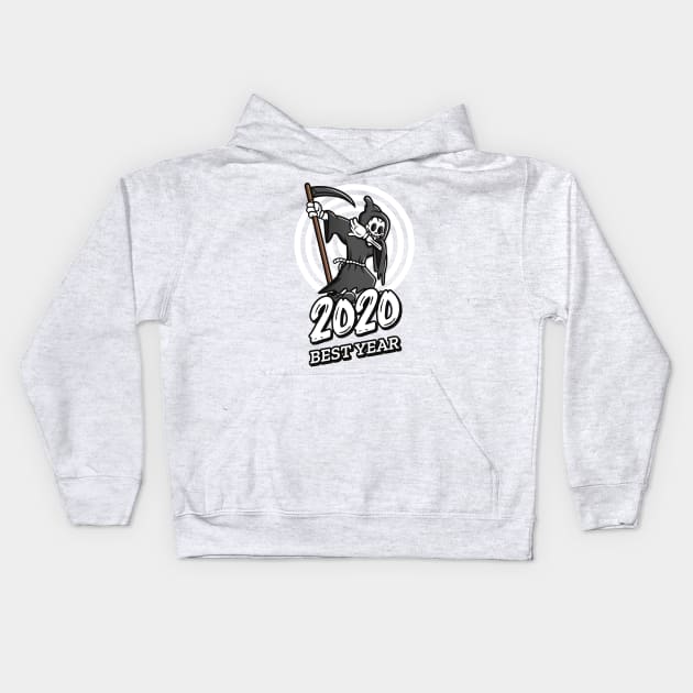 2020 best year - dabbing grim reaper Kids Hoodie by ZenCloak